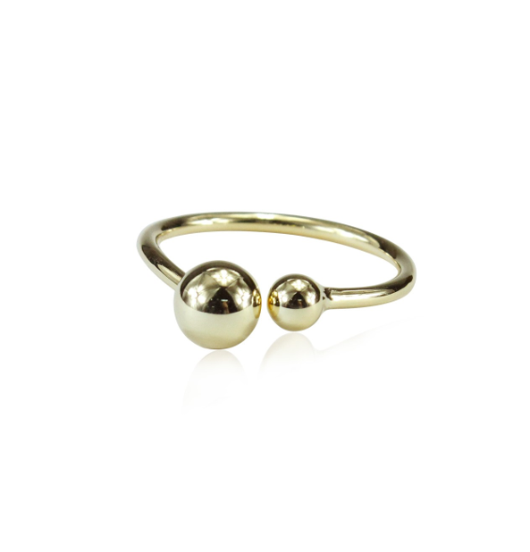Ball ring. Sterling silver and gold. Zetta. Everneed